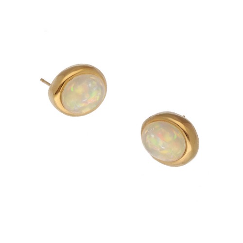 Jelly Opal Stud Earrings_Gold