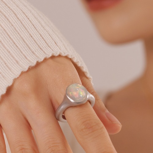 Jelly Opal Signet Ring